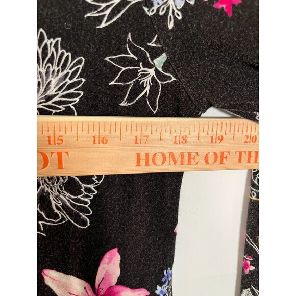 Soma Cool Nights Pajama Shirt‎ Top Sz Small Floral Hibiscus Tropical Long Sleeve - Picture 2 of 10